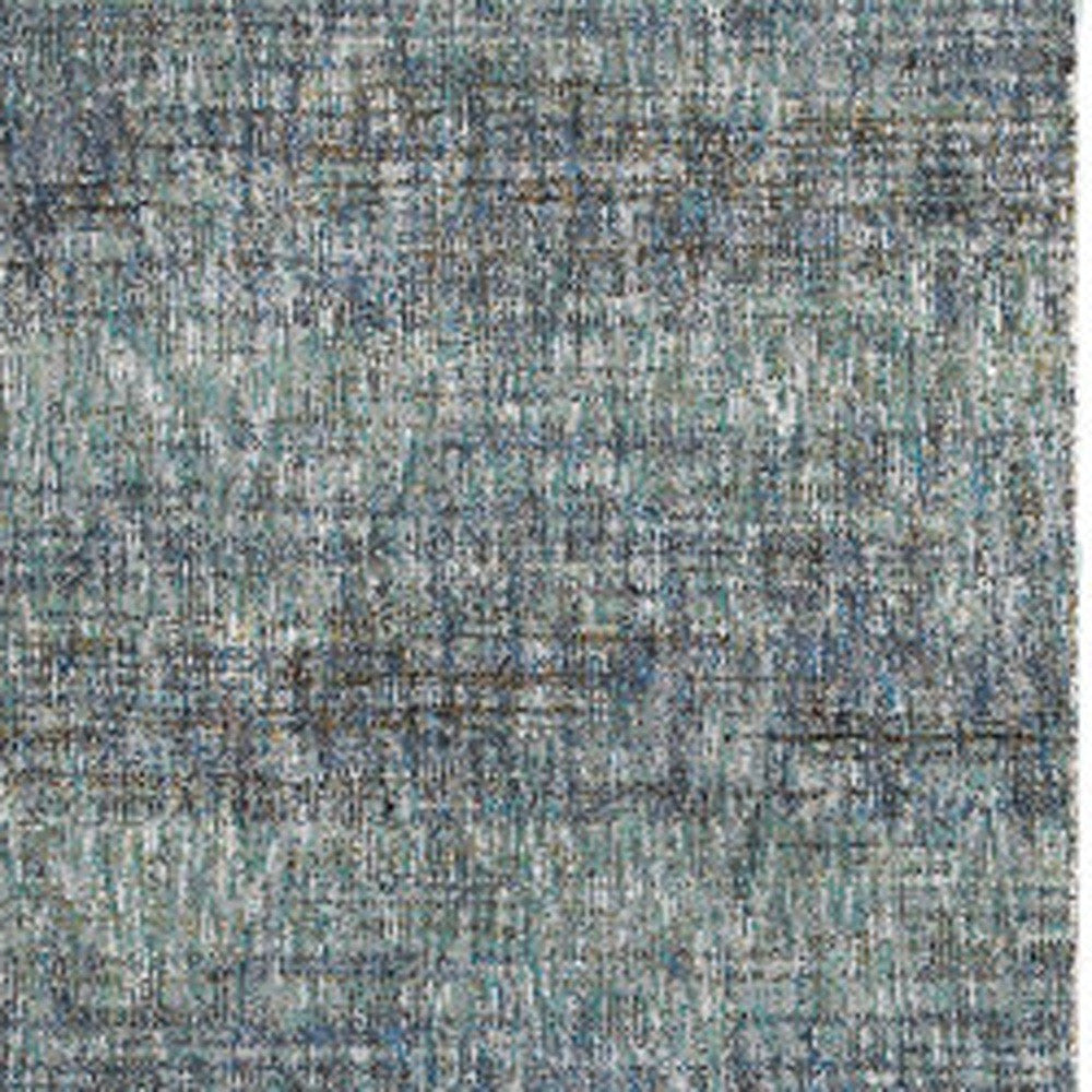 10' X 13' Blue and Ivory Power Loom Area Rug