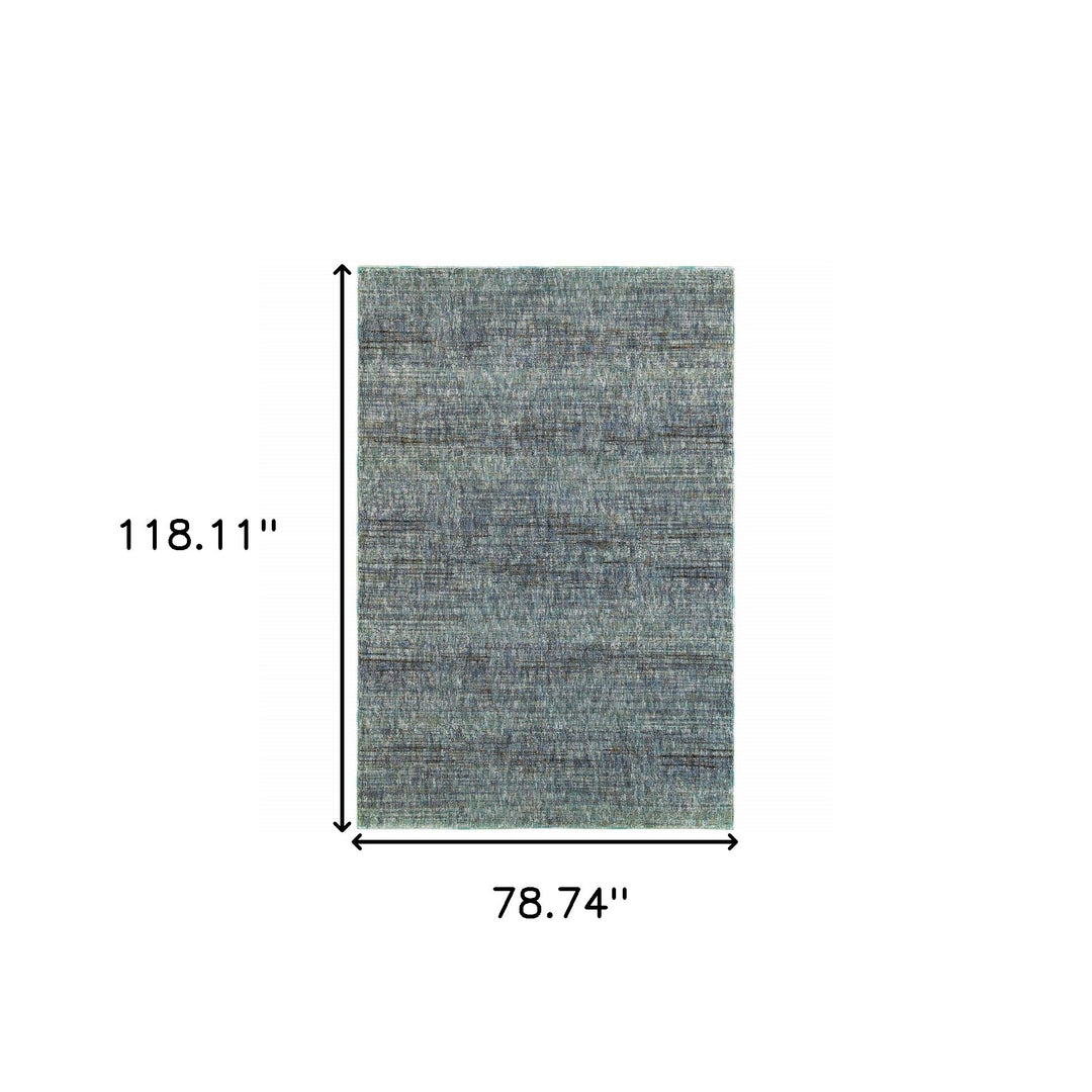 10' X 13' Blue and Ivory Power Loom Area Rug