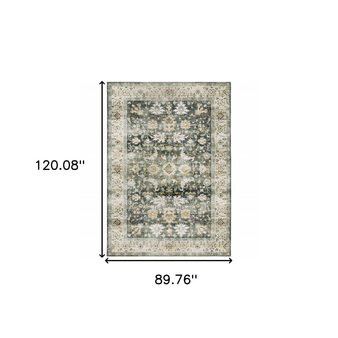 2' X 3' Blue And Ivory Oriental Printed Non Skid Area Rug