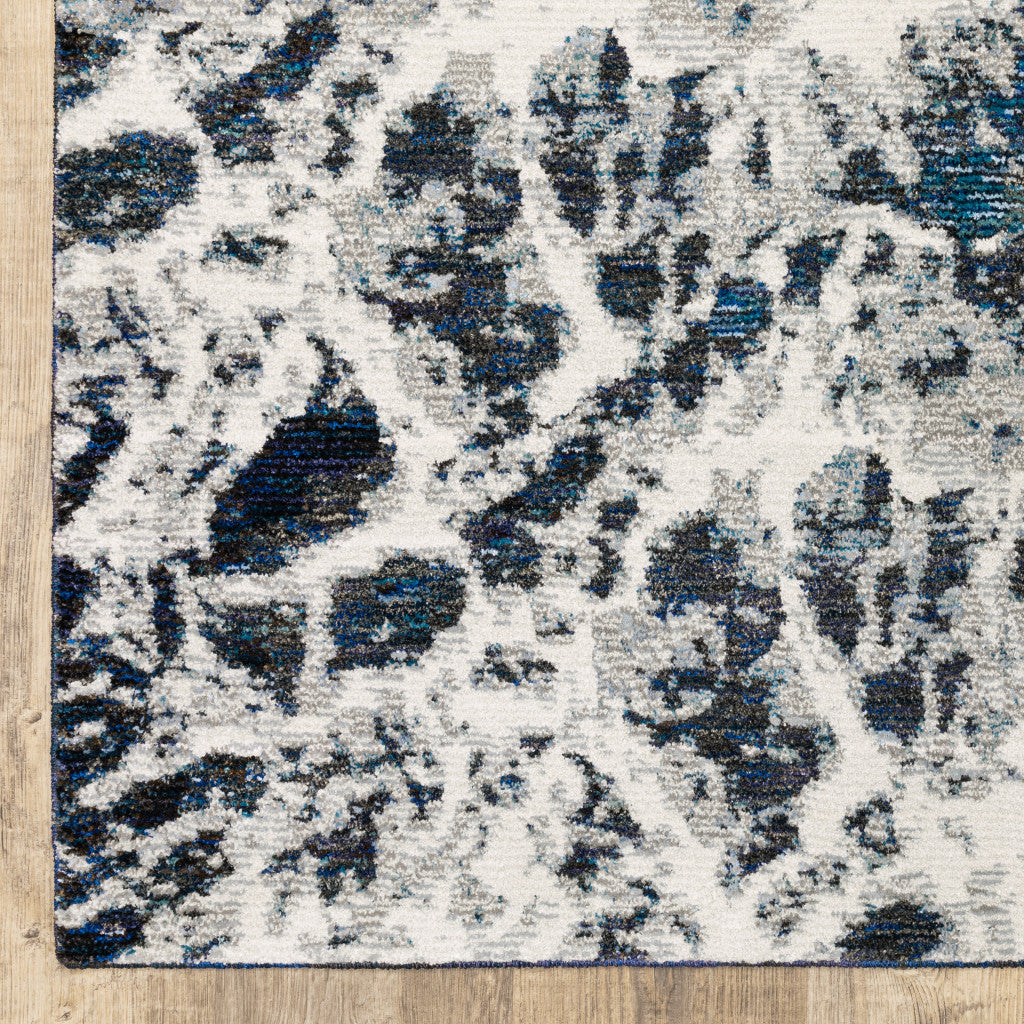 10' X 13' Gray Abstract Power Loom Area Rug