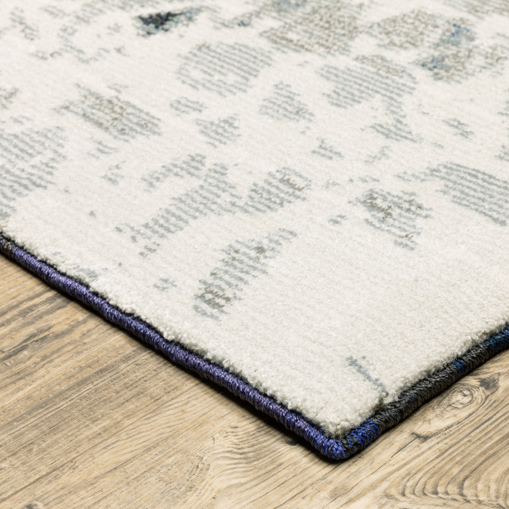 10' X 13' Gray Abstract Power Loom Area Rug