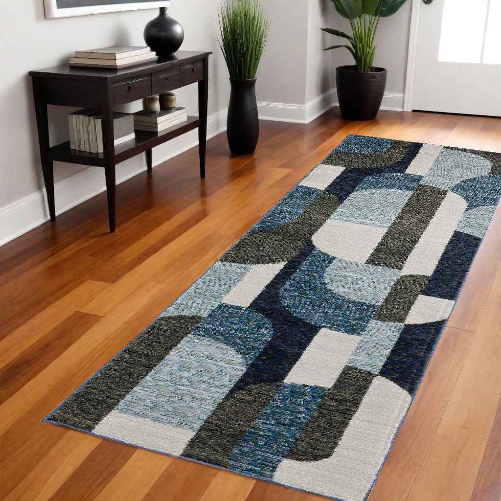 10' X 13' Brown and Ivory Geometric Power Loom Area Rug