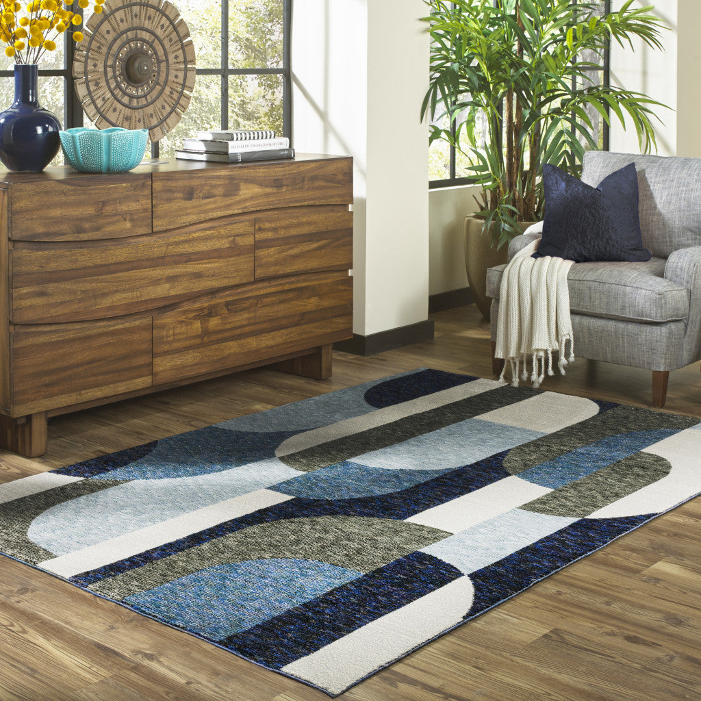 10' X 13' Brown and Ivory Geometric Power Loom Area Rug