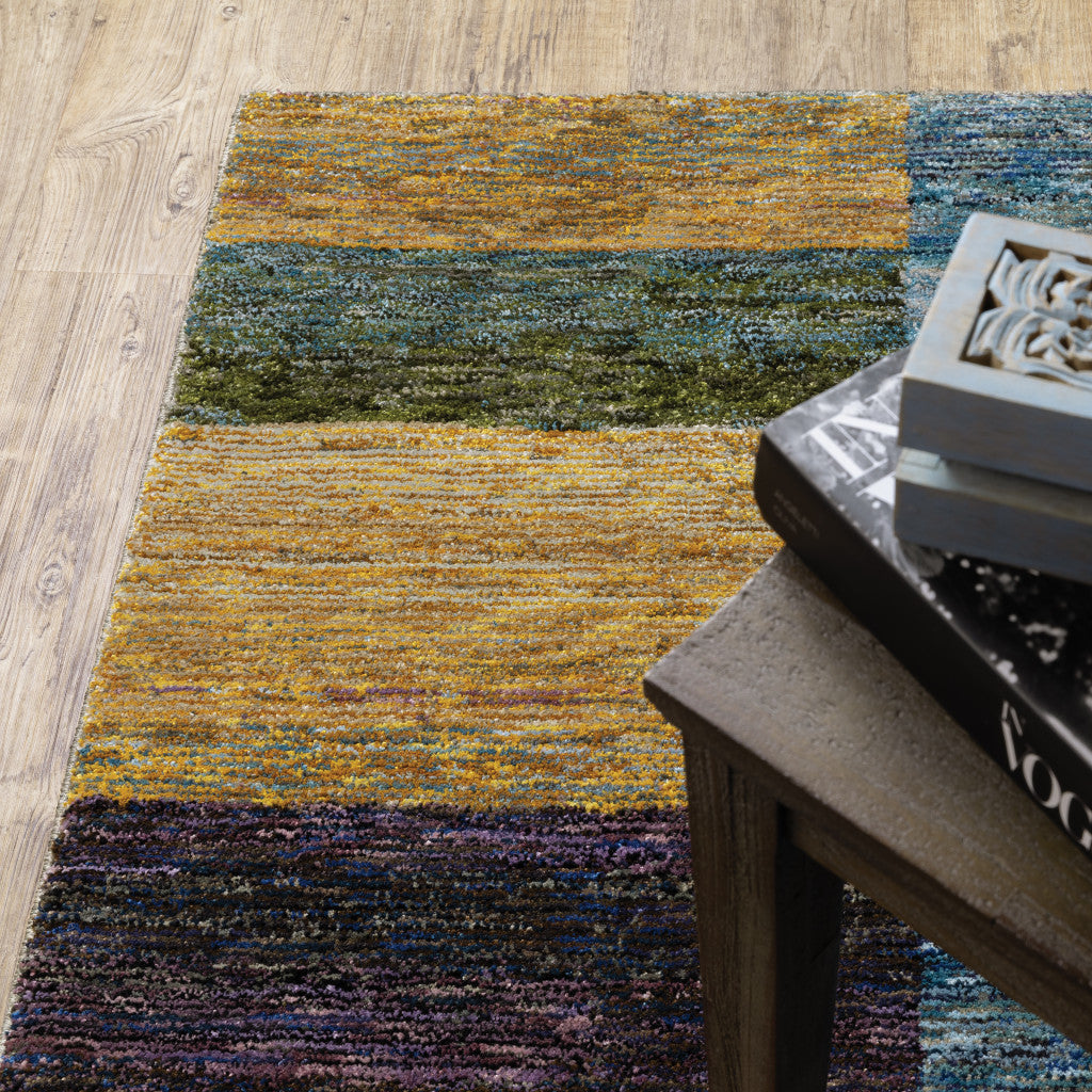 10' X 13' Purple and Red Geometric Power Loom Area Rug