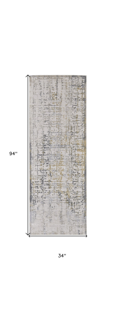 7' X 10' Gray and Ivory Abstract Area Rug