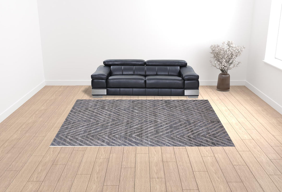 5' X 8' Gray Abstract Area Rug