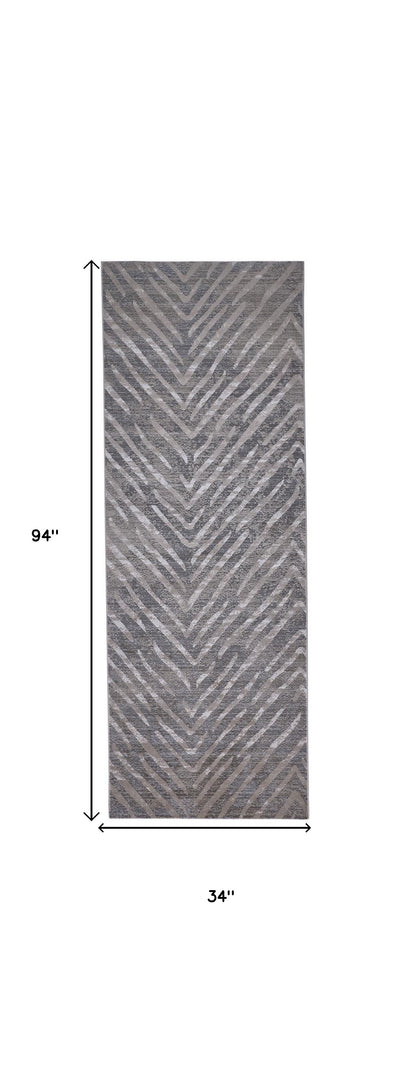 5' X 8' Gray Abstract Area Rug