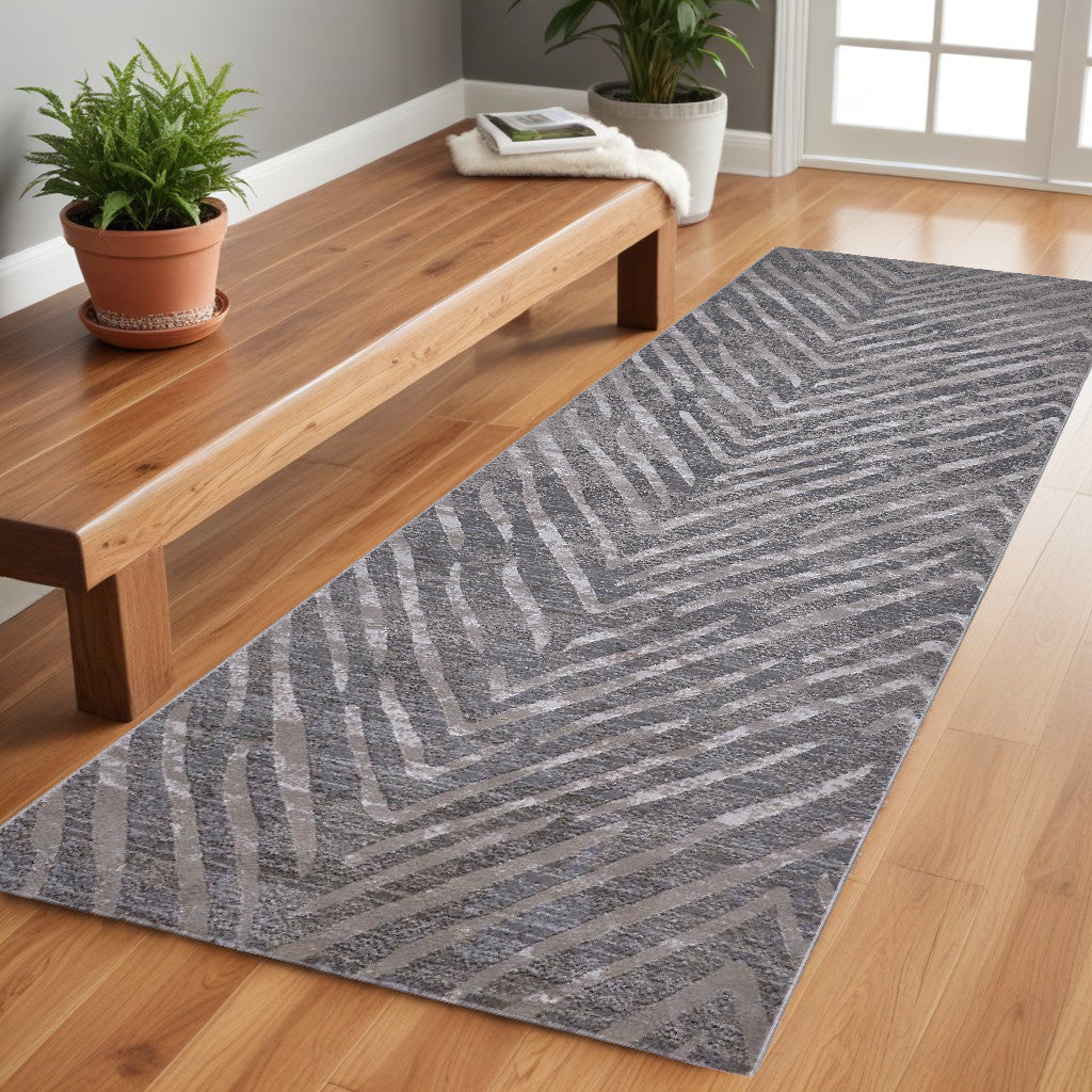 5' X 8' Gray Abstract Area Rug