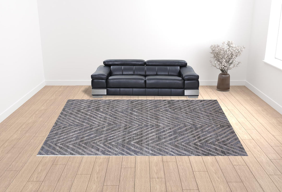 5' X 8' Gray Abstract Area Rug