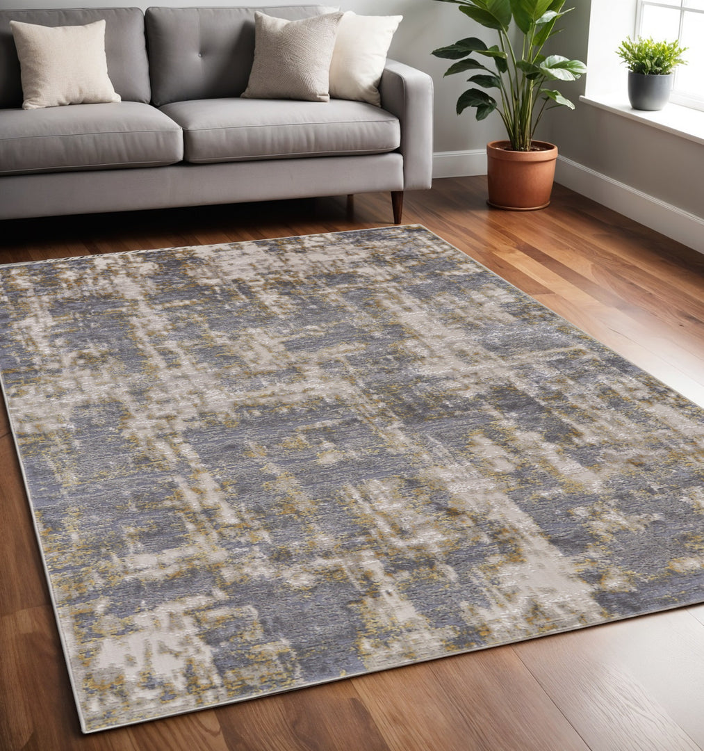 5' X 8' Gray Abstract Area Rug