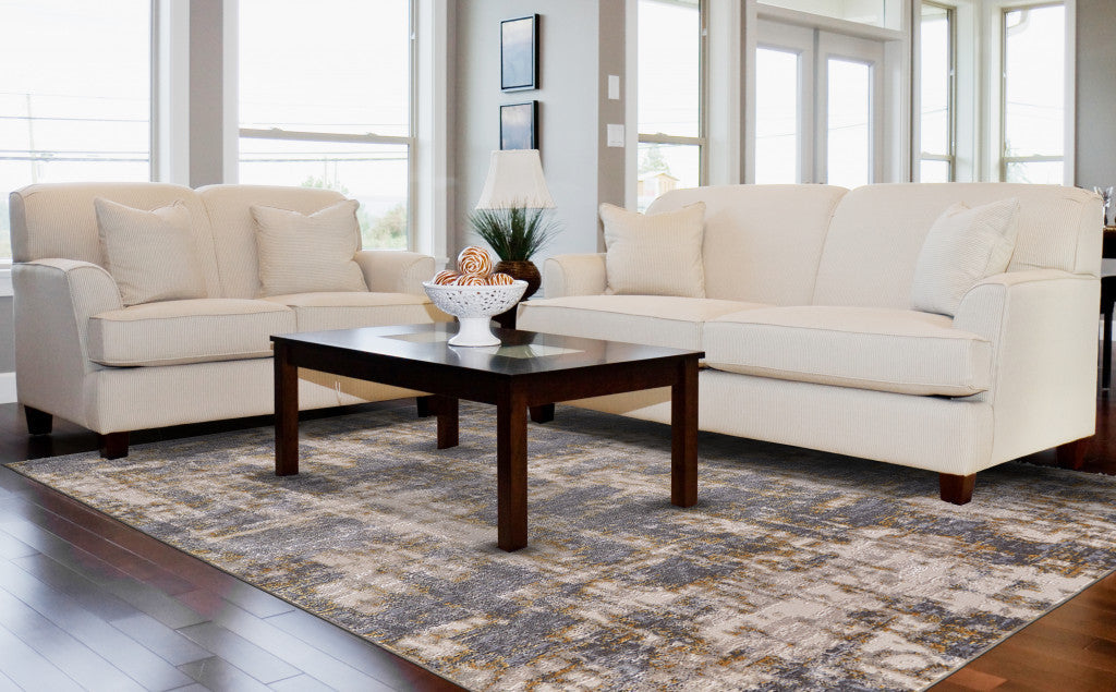 5' X 8' Gray Abstract Area Rug