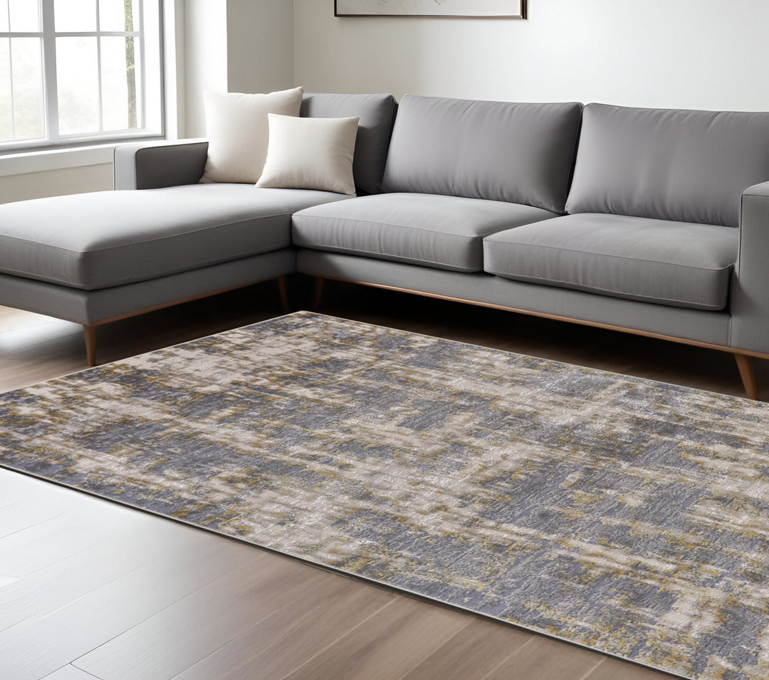 5' X 8' Gray Abstract Area Rug