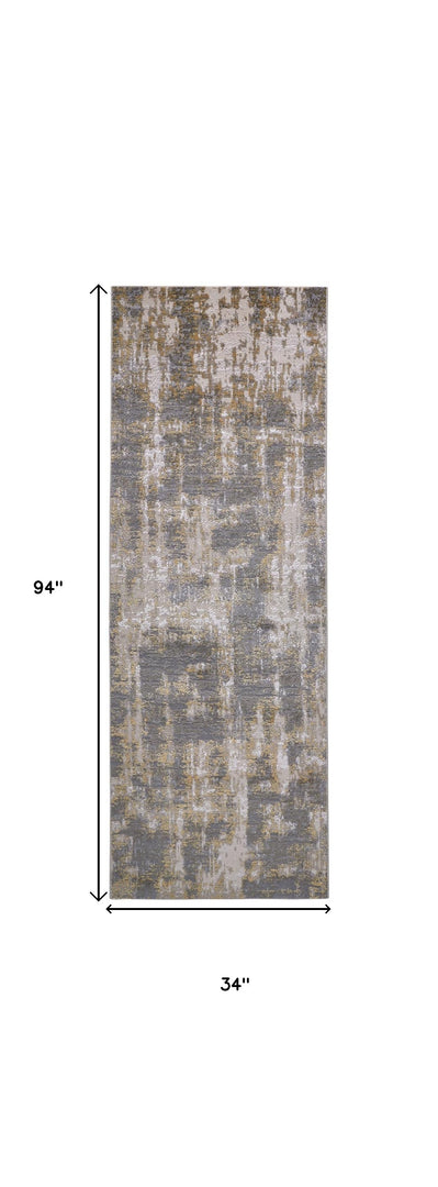 5' X 8' Gray Abstract Area Rug