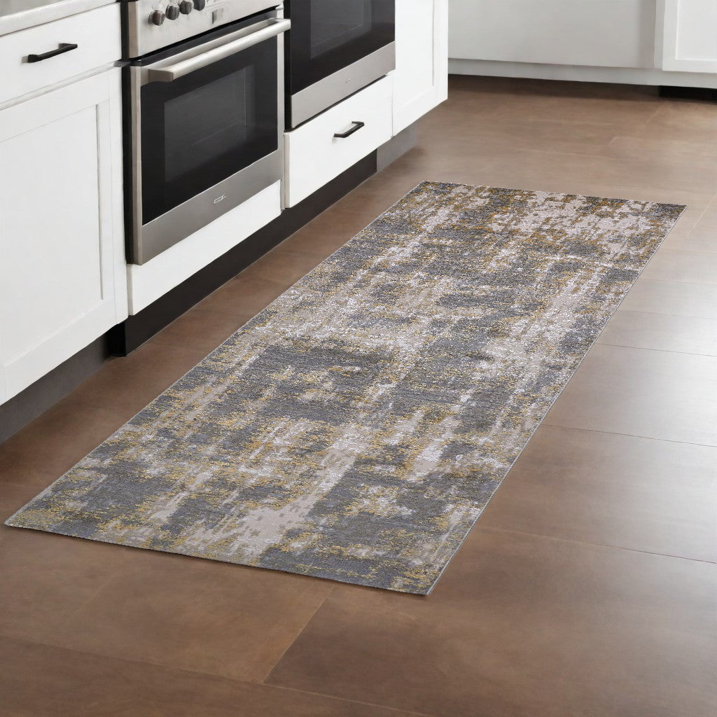 5' X 8' Gray Abstract Area Rug