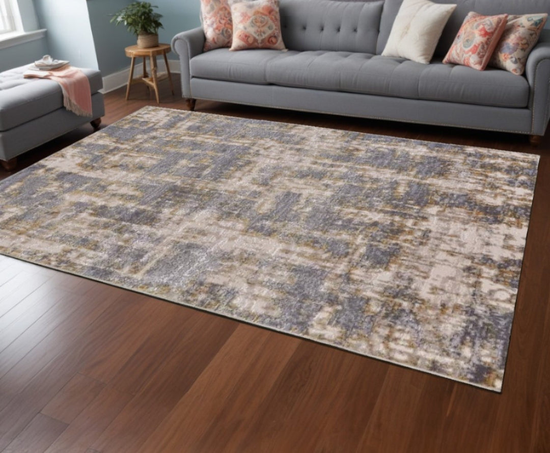 5' X 8' Gray Abstract Area Rug