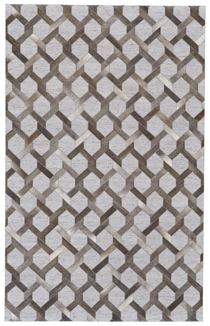 5' X 8' Gray Geometric Hand Woven Area Rug