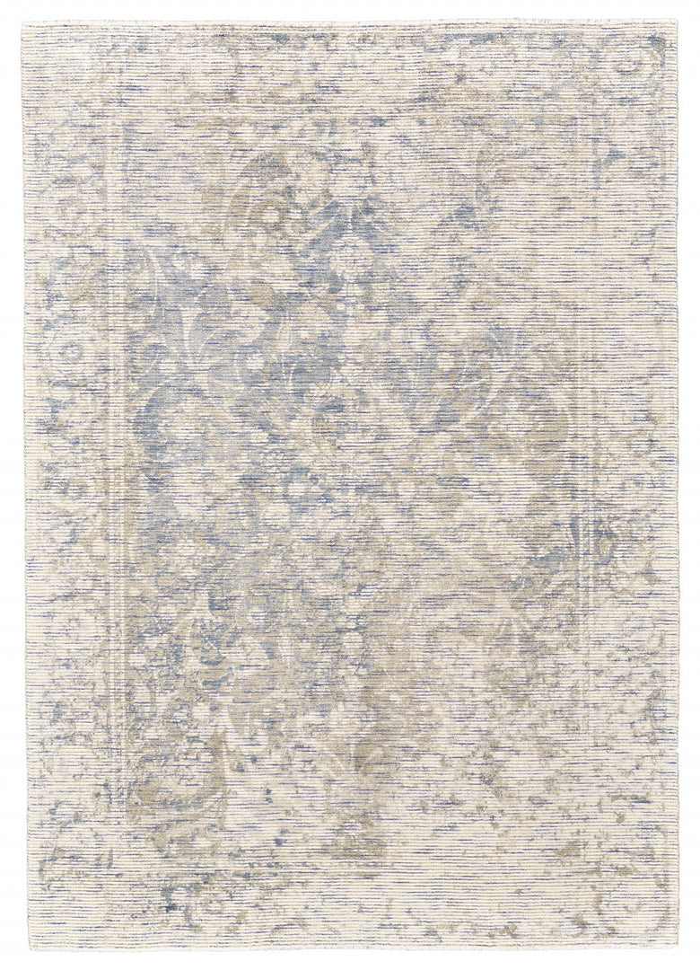 2' X 3' Ivory And Tan Abstract Hand Woven Area Rug