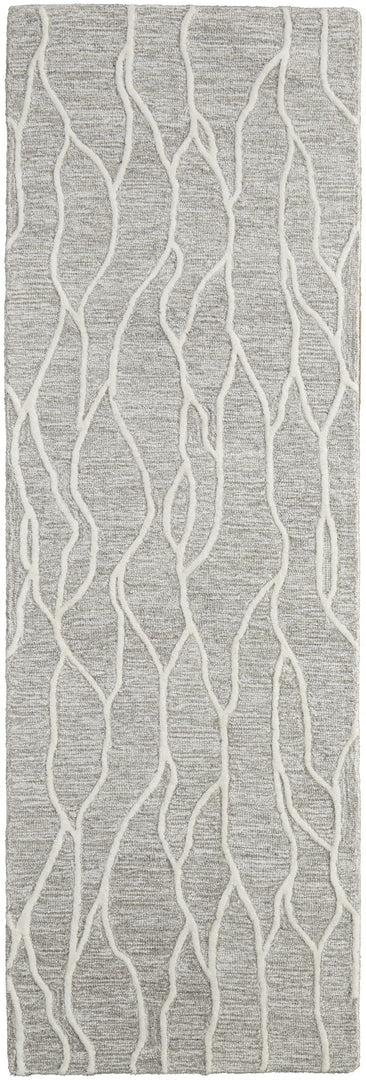 4' X 6' Taupe Black And Gray Wool Abstract Tufted Handmade Stain Resistant Area Rug