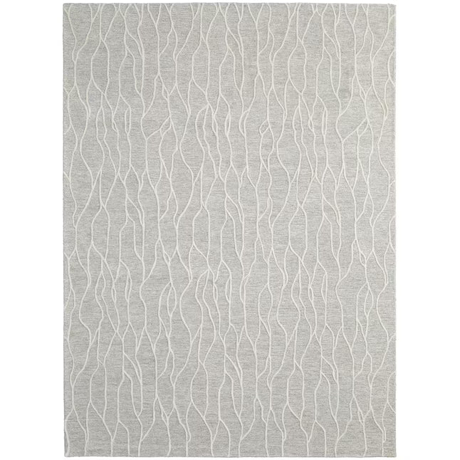 4' X 6' Taupe Black And Gray Wool Abstract Tufted Handmade Stain Resistant Area Rug