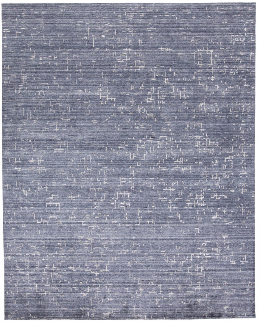 2' X 3' Blue and Ivory Abstract Hand Woven Area Rug