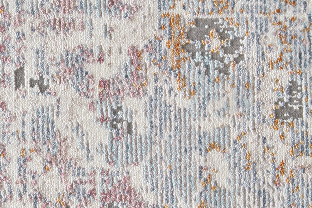 3' X 5' Gray and Ivory Abstract Distressed Area Rug With Fringe