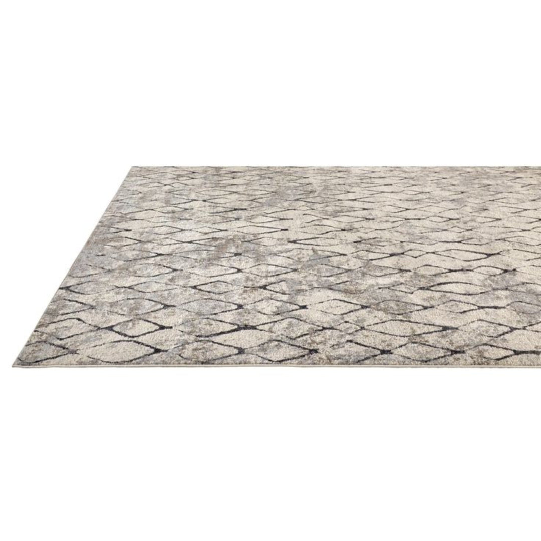 4' X 6' Ivory Gray And Taupe Abstract Stain Resistant Area Rug