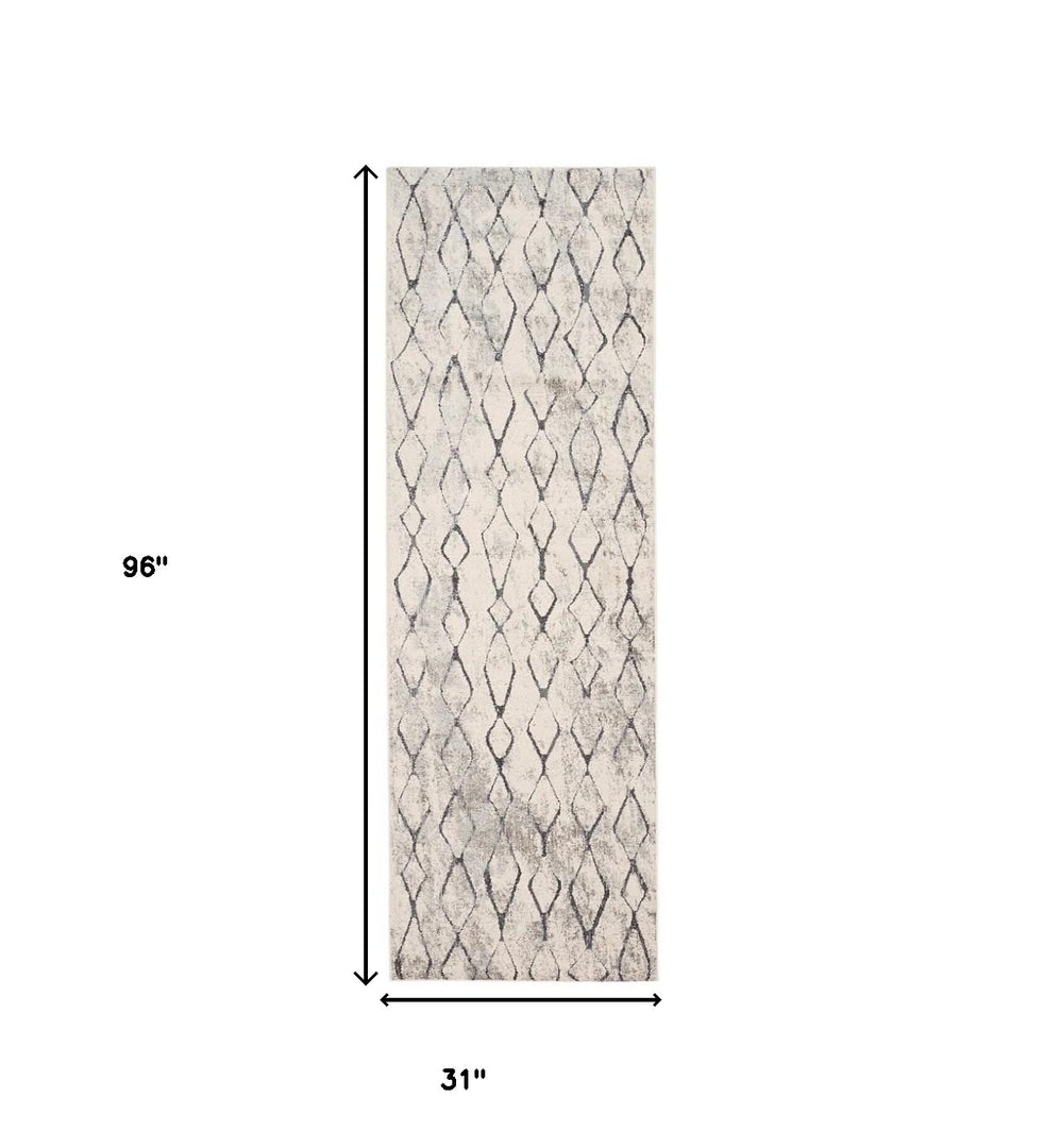 4' X 6' Ivory Gray And Taupe Abstract Stain Resistant Area Rug