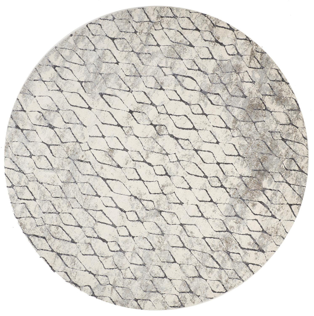 4' X 6' Ivory Gray And Taupe Abstract Stain Resistant Area Rug