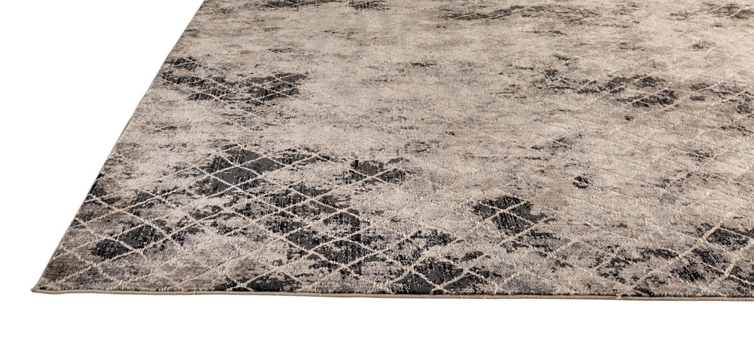 4' X 6' Ivory Gray And Taupe Abstract Stain Resistant Area Rug