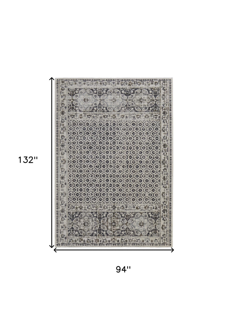 4' X 6' Ivory Taupe And Gray Abstract Stain Resistant Area Rug