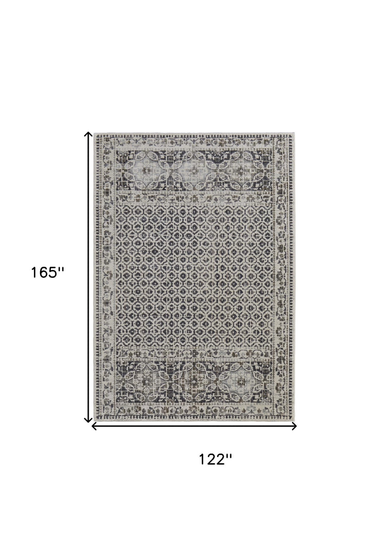 4' X 6' Ivory Taupe And Gray Abstract Stain Resistant Area Rug