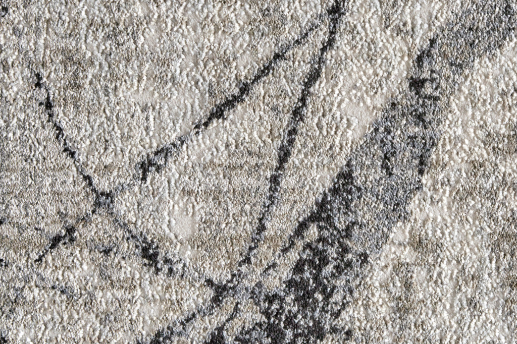 4' X 6' Taupe Gray And Ivory Abstract Stain Resistant Area Rug