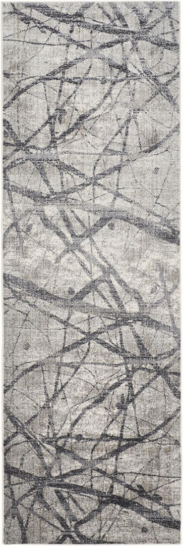 4' X 6' Taupe Gray And Ivory Abstract Stain Resistant Area Rug