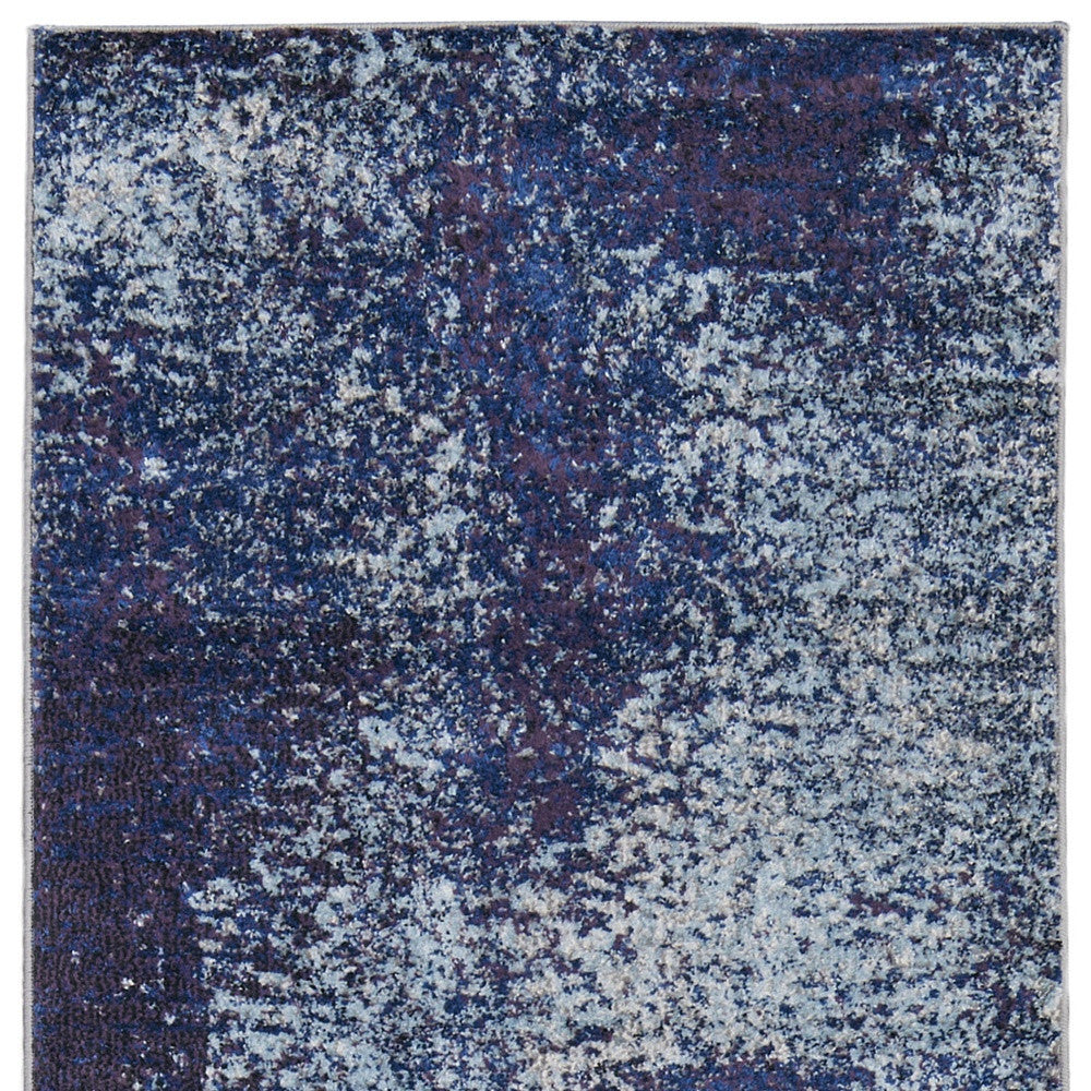 7' X 10' Blue and Purple Abstract Power Loom Non Skid Area Rug