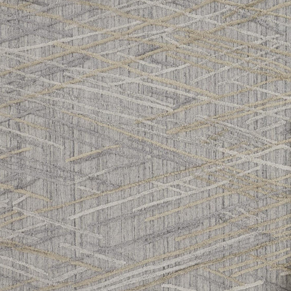 4' X 6' Gray And Ivory Abstract Hand Woven Area Rug