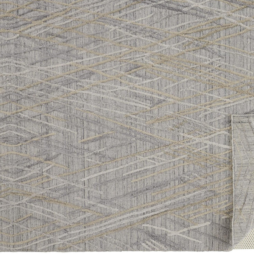 4' X 6' Gray And Ivory Abstract Hand Woven Area Rug