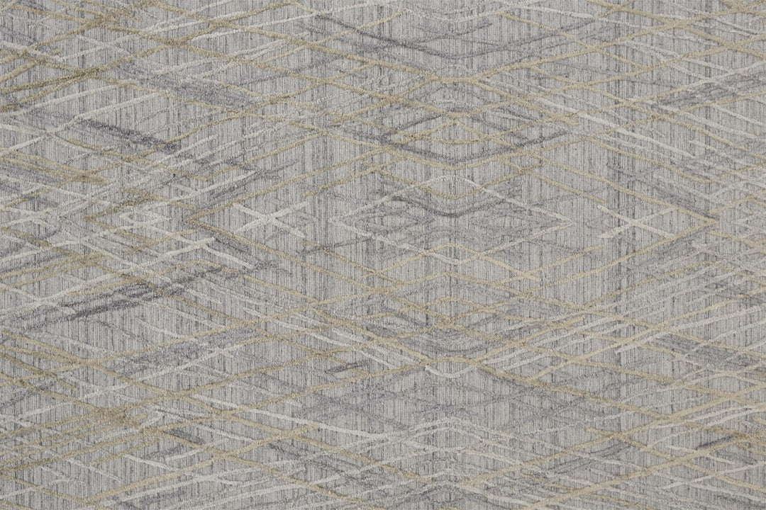 4' X 6' Gray And Ivory Abstract Hand Woven Area Rug