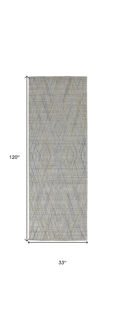 4' X 6' Gray And Ivory Abstract Hand Woven Area Rug