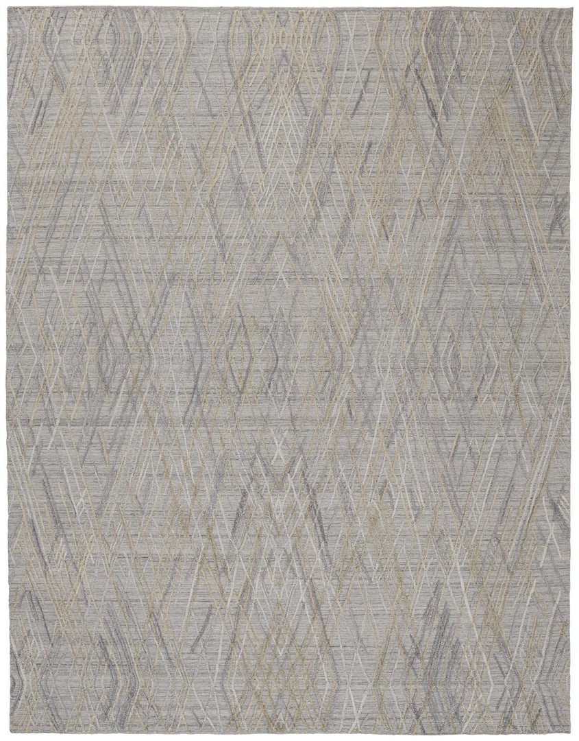 4' X 6' Gray And Ivory Abstract Hand Woven Area Rug