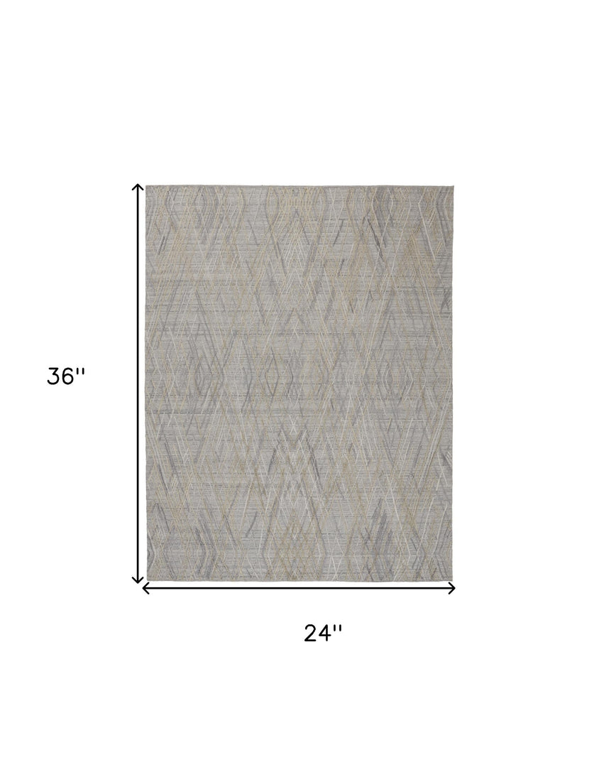 4' X 6' Gray And Ivory Abstract Hand Woven Area Rug