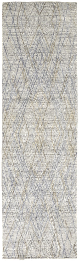 4' X 6' Gray And Ivory Abstract Hand Woven Area Rug