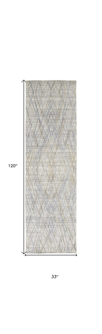 4' X 6' Gray And Ivory Abstract Hand Woven Area Rug