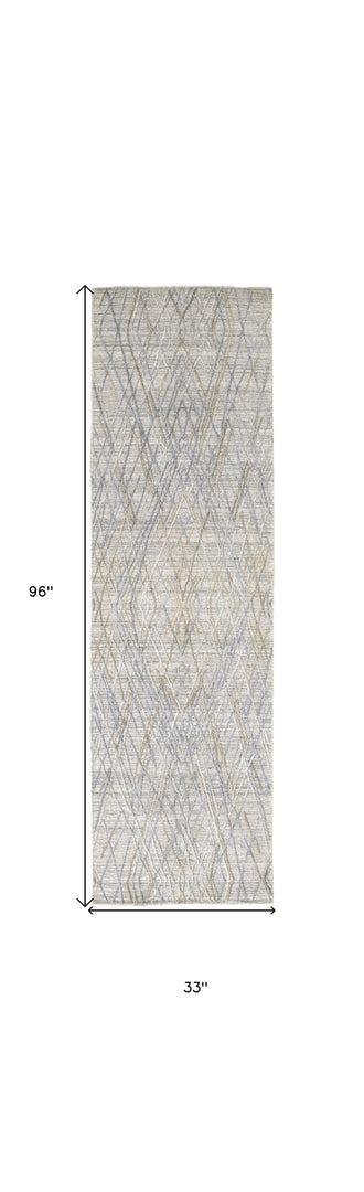 4' X 6' Gray And Ivory Abstract Hand Woven Area Rug