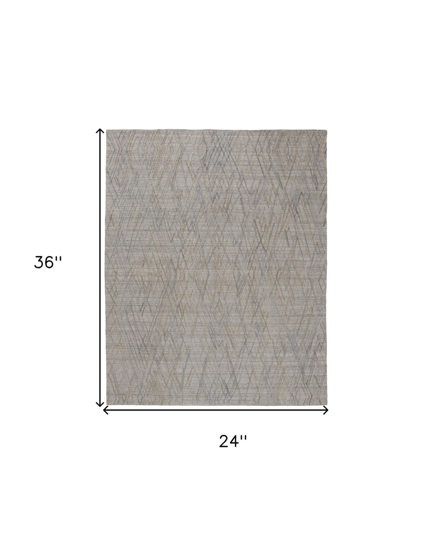 4' X 6' Gray And Ivory Abstract Hand Woven Area Rug