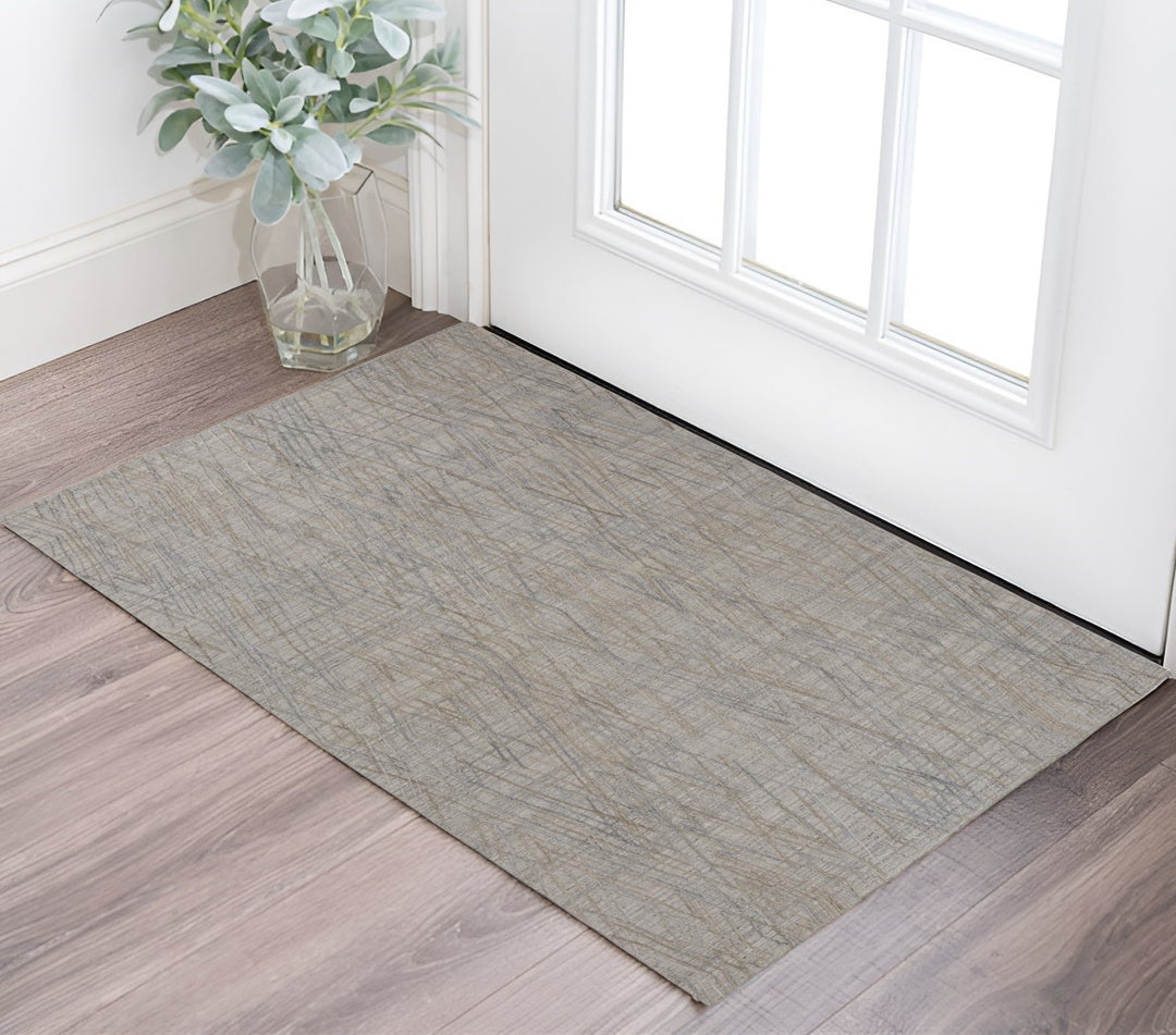 4' X 6' Gray And Ivory Abstract Hand Woven Area Rug