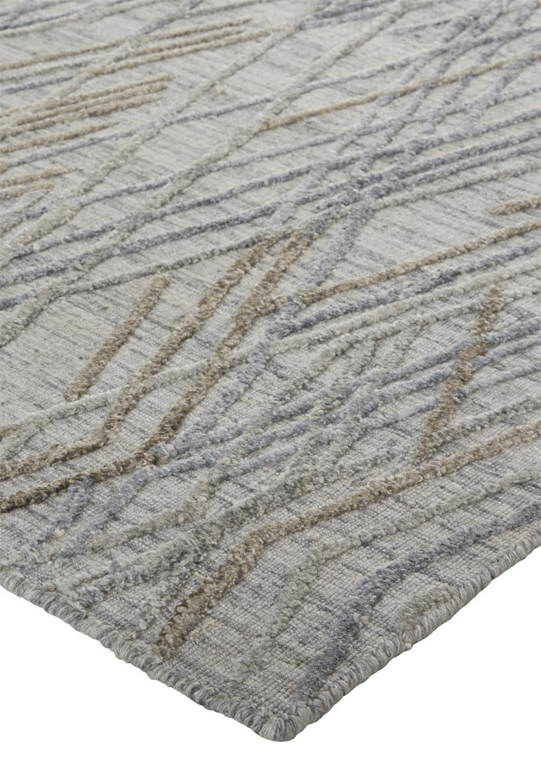 4' X 6' Gray And Ivory Abstract Hand Woven Area Rug