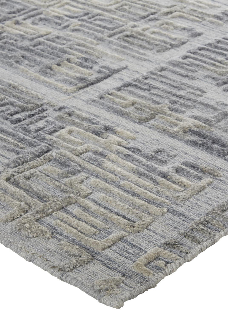 4' X 6' Gray and Ivory Abstract Hand Woven Area Rug