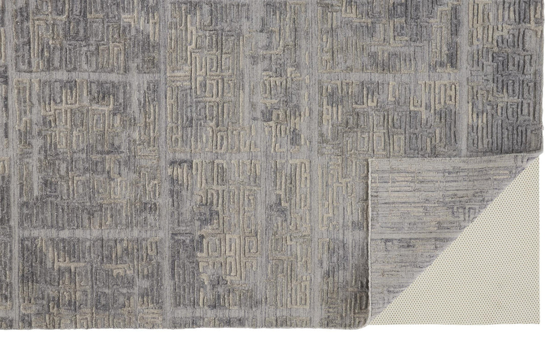 4' X 6' Gray and Ivory Abstract Hand Woven Area Rug