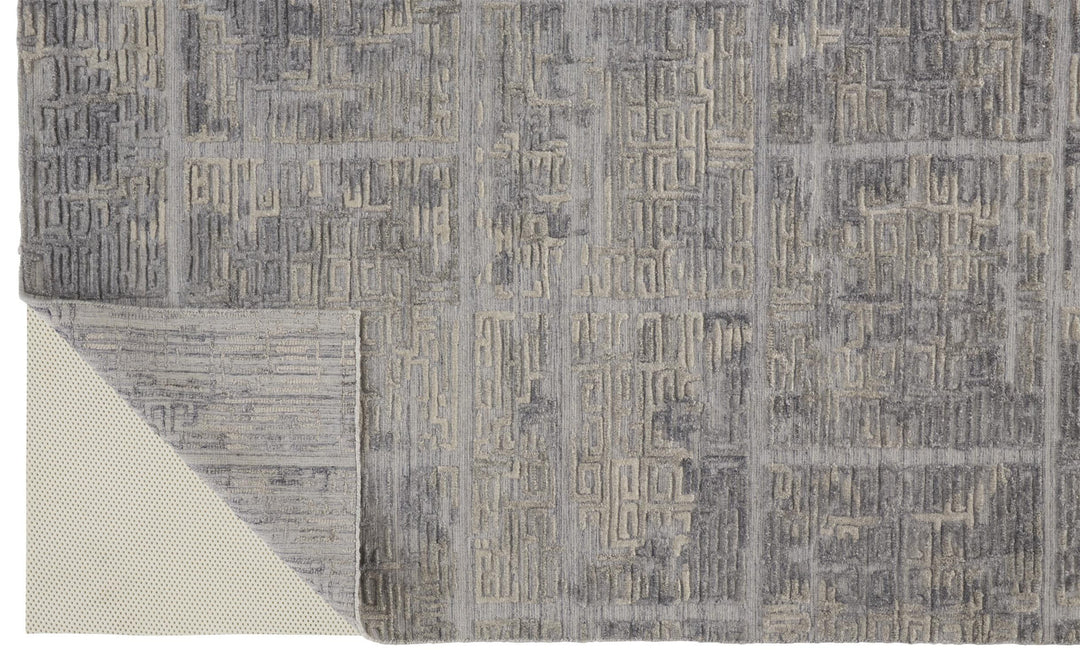 4' X 6' Gray and Ivory Abstract Hand Woven Area Rug