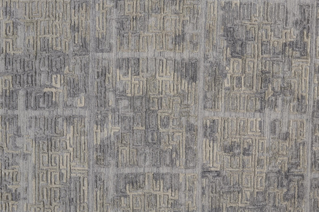 4' X 6' Gray and Ivory Abstract Hand Woven Area Rug